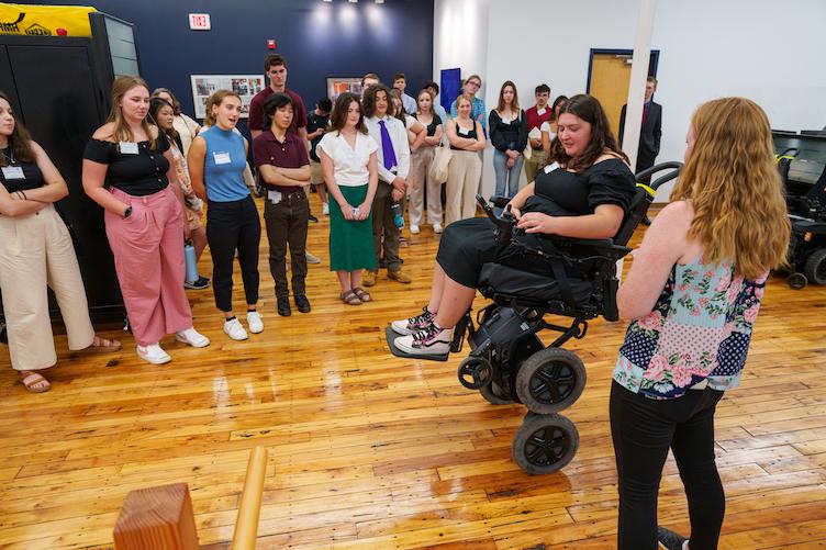 Aimee Bousquet '27 demonstrates the iBOT