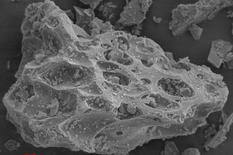 SEM image of volcanic ash