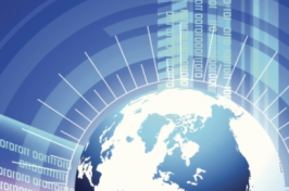 Illustration of globe with data numbers radiating out