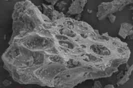 SEM image of volcanic ash