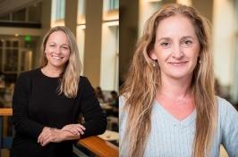 Side by side headshots of two female professors